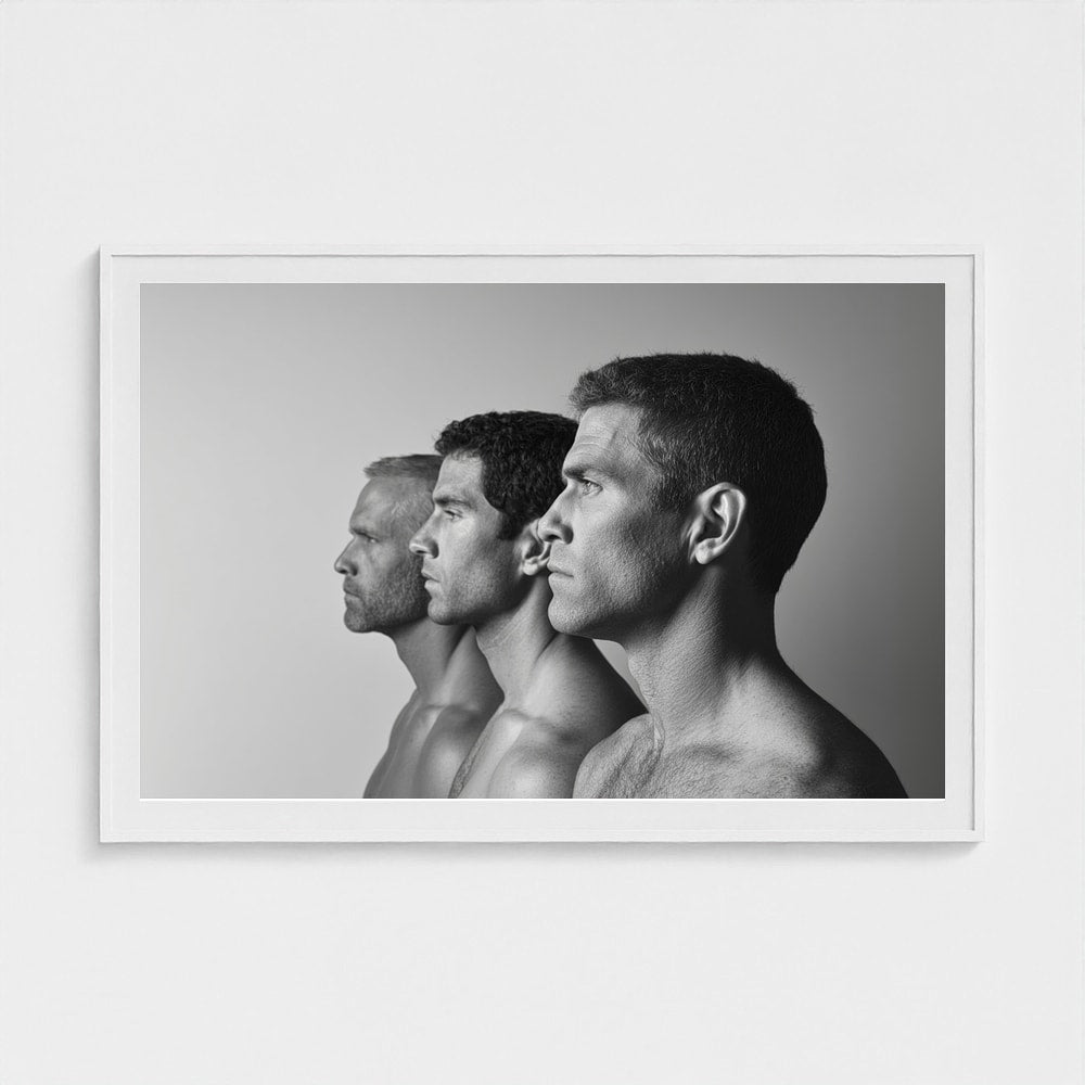 Masculine Profile Study in Minimal Grayscale Tones