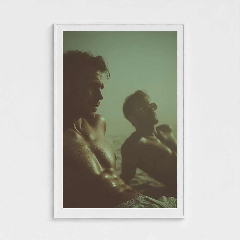 Contemplative Male Portrait on a Tonal Quiet Beach