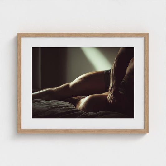 Reclining Torso Study in Quiet Tan and Grey Light