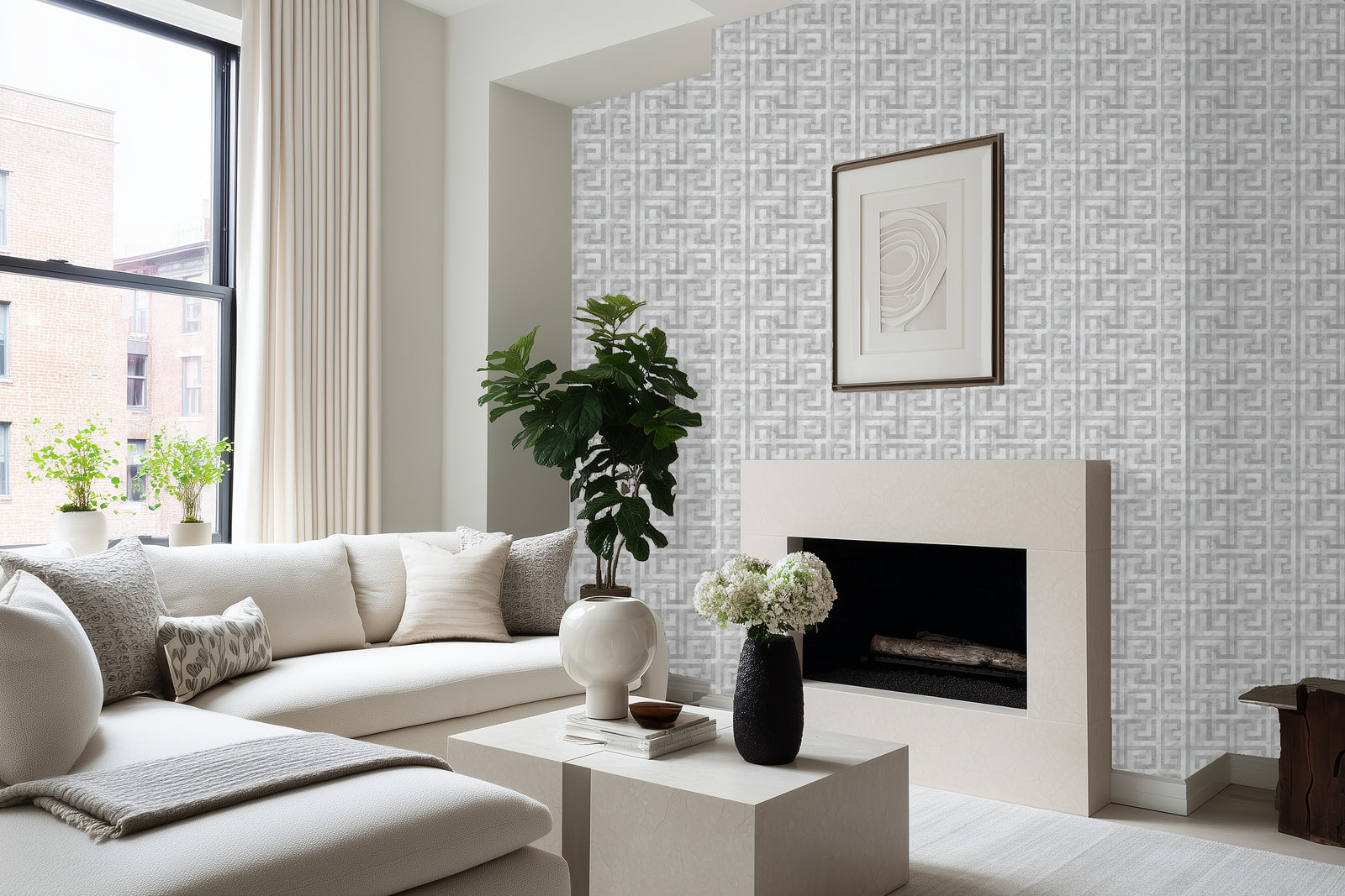 Alternate view of Greek Key Wallpaper | Provenance & Patina