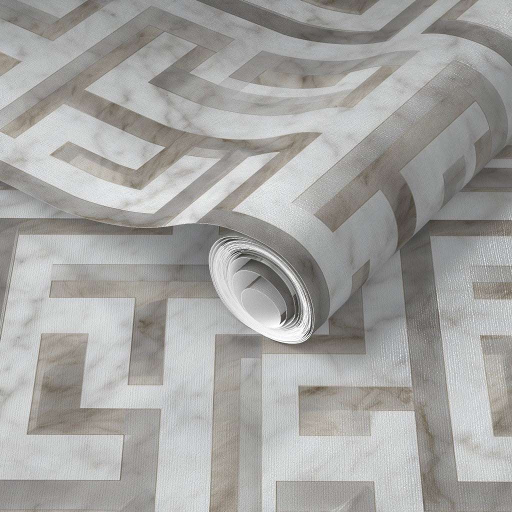 PP wallpaper type roll | greek-key-wallpaper-1 | Carrara Beige | Non-Pasted