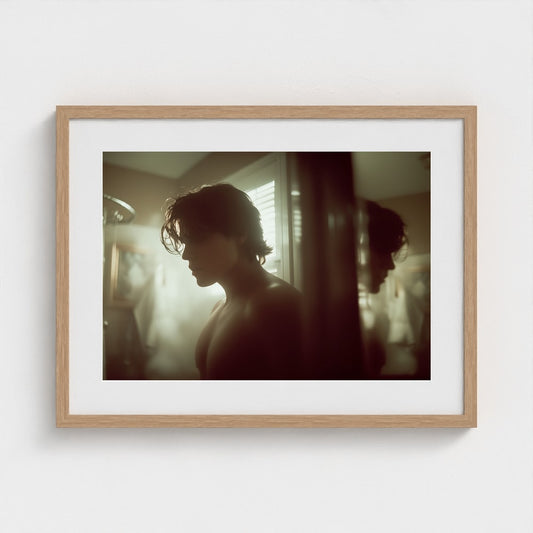 Intimate Male Portrait in Atmospheric Mirror Light