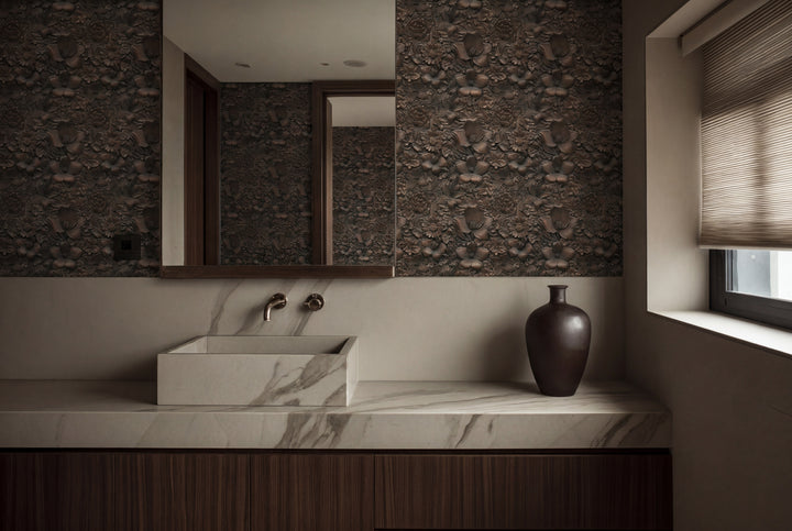 Close up detail of Bronze Verdigris Garden Wallpaper | Provenance & Patina