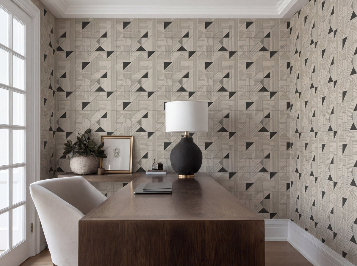 Close up detail of Atelier Geometry Wallpaper | Provenance & Patina