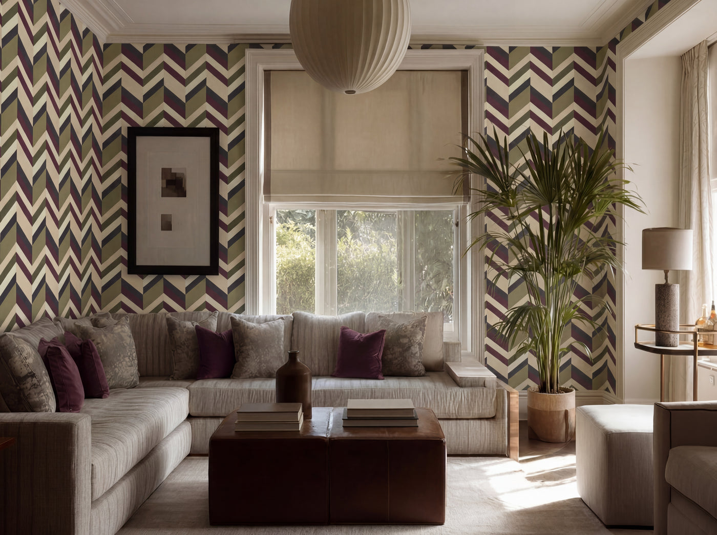 Alternate view of Modern Chevron Wallpaper | Provenance & Patina