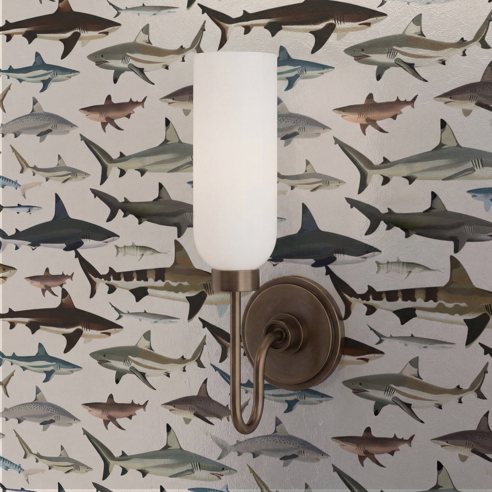 Alternate view of Sea of Sharks Wallpaper | Provenance & Patina