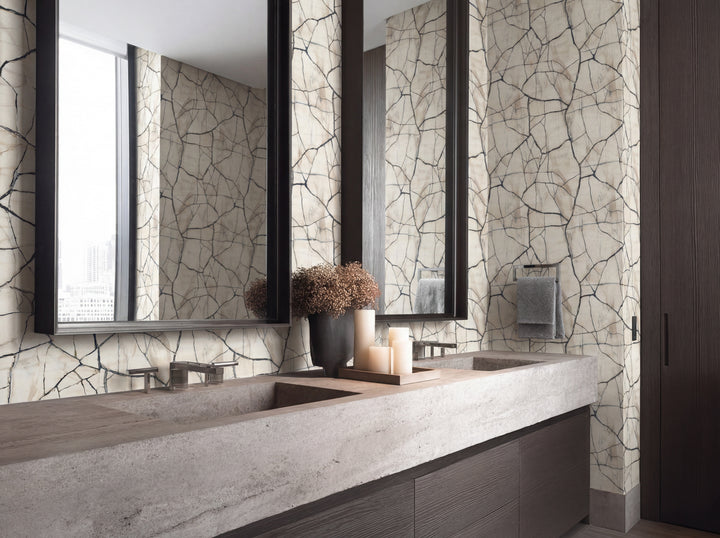 Close up detail of Crackled Porcelain Medium Repeat Wallpaper | Provenance & Patina