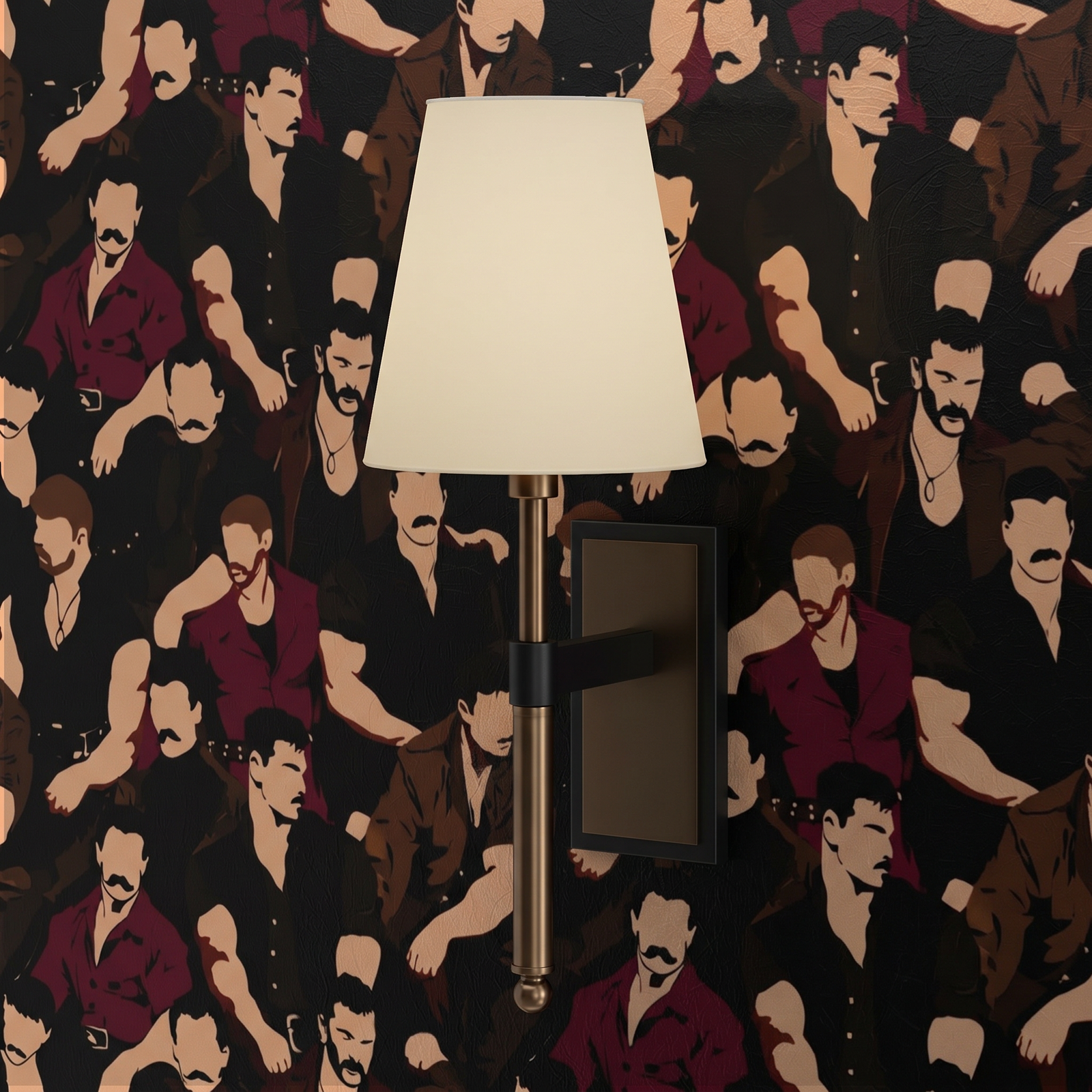 Mustache Men wallpaper scale comparison