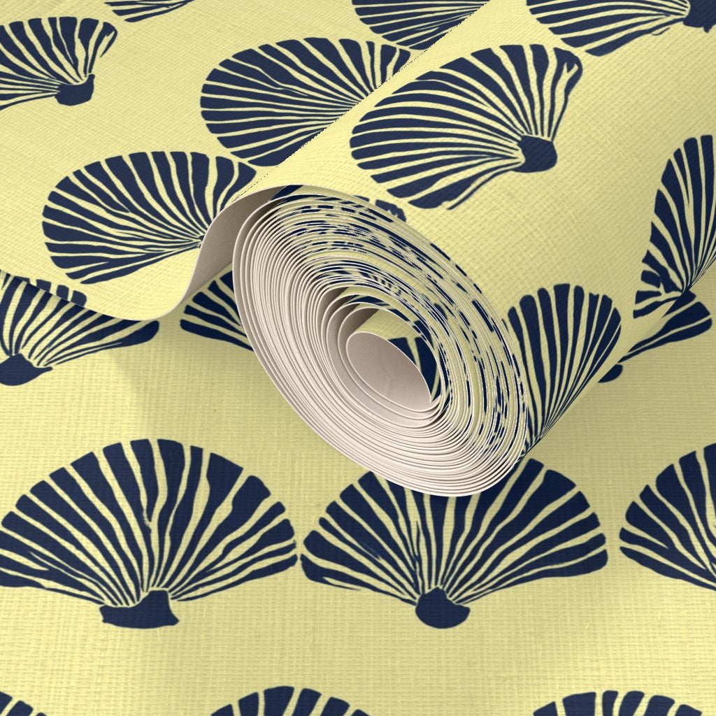 PP wallpaper type roll | modern-scallop-wallpaper | Yellow | Grass Cloth