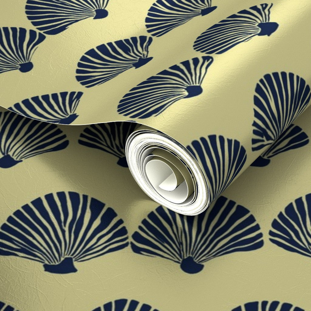 PP wallpaper type roll | modern-scallop-wallpaper | Yellow | Metallic