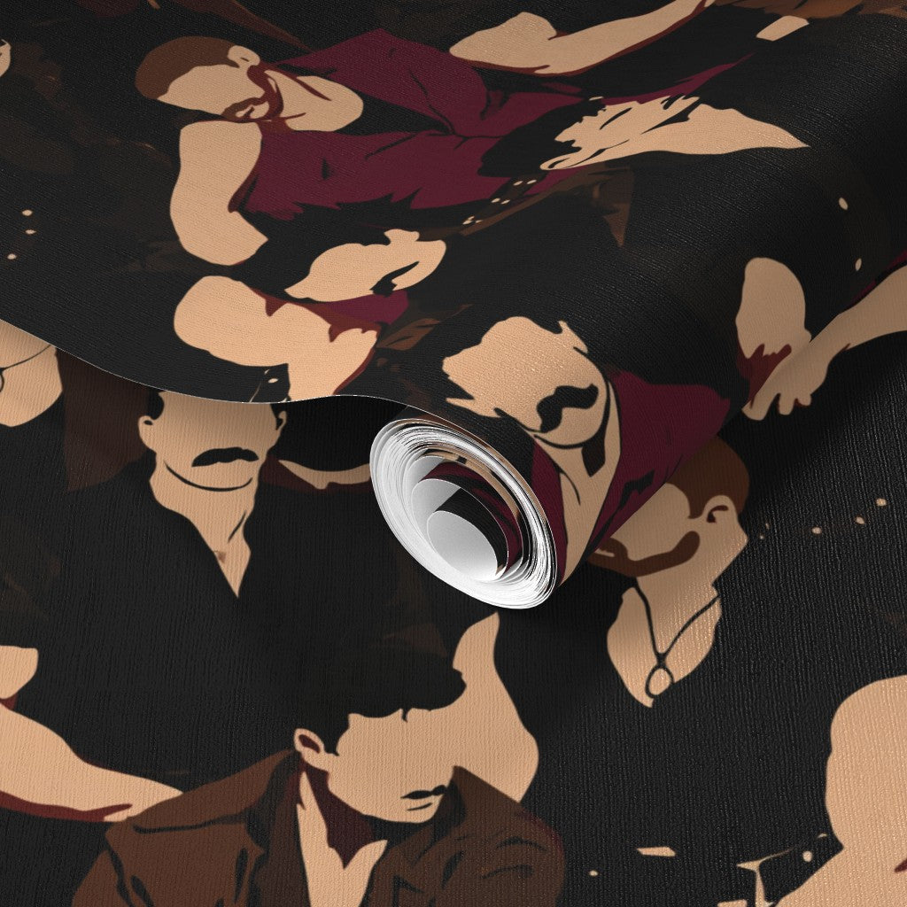 PP wallpaper type roll | mustache-mash-wallpaper | Umber | Non-Pasted