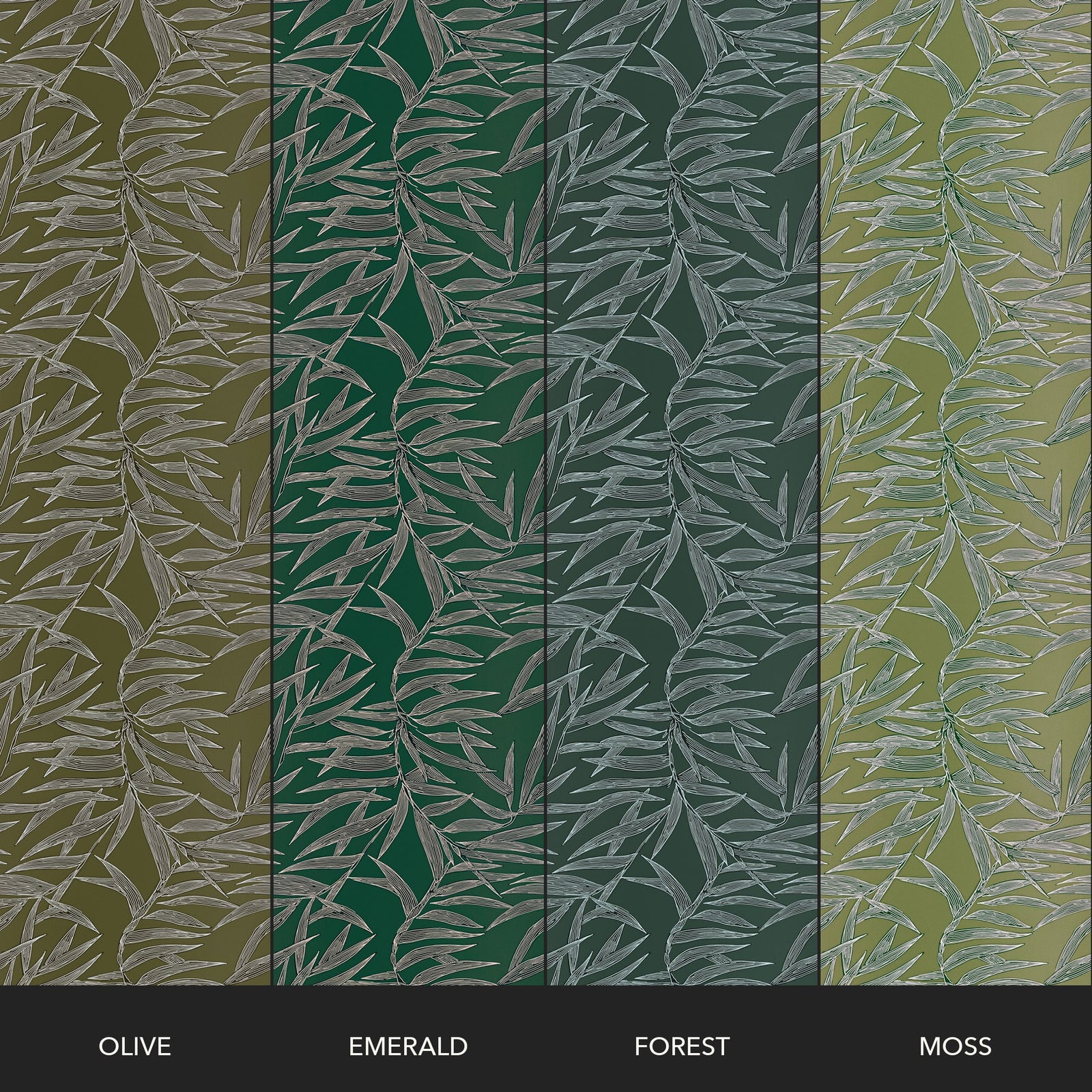 Bamboo Verdant colorways - Olive, Emerald, Forest, Moss