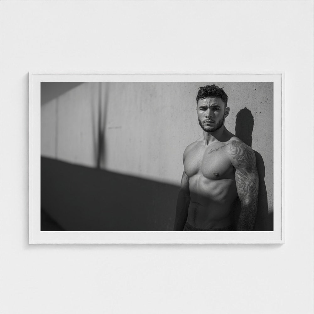 Contemplative Male Portrait Against Concrete Wall