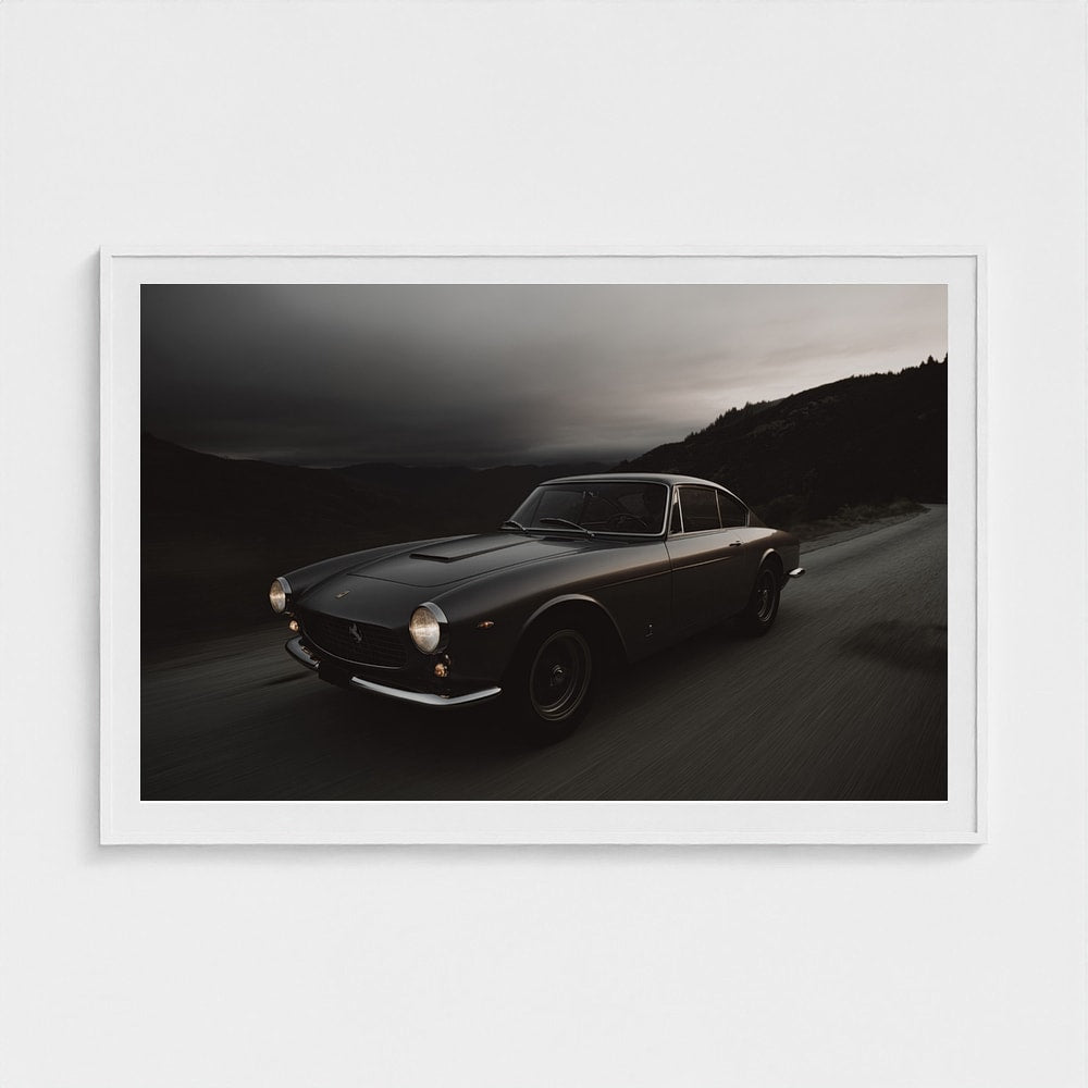 Vintage Ferrari Night Drive in Charcoal Mountain Light