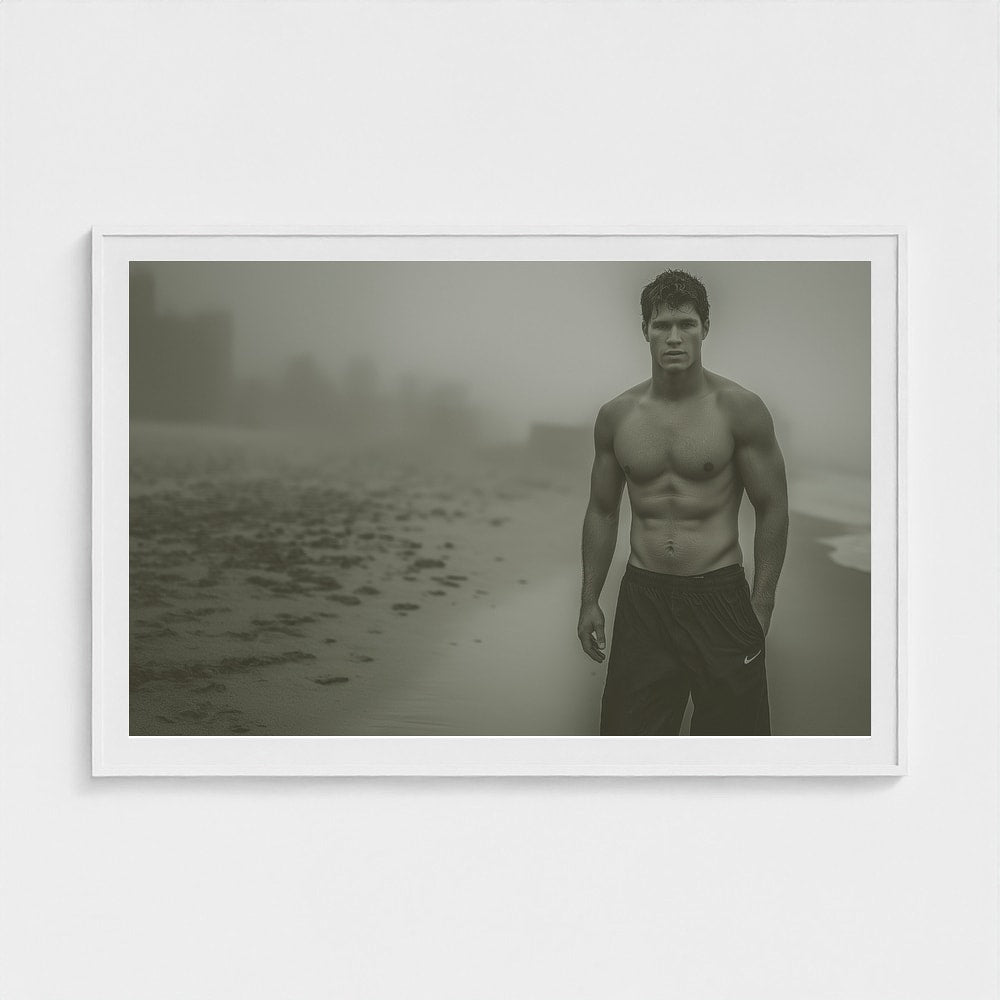 Solitary Shoreline Portrait in Soft Monochrome Tones