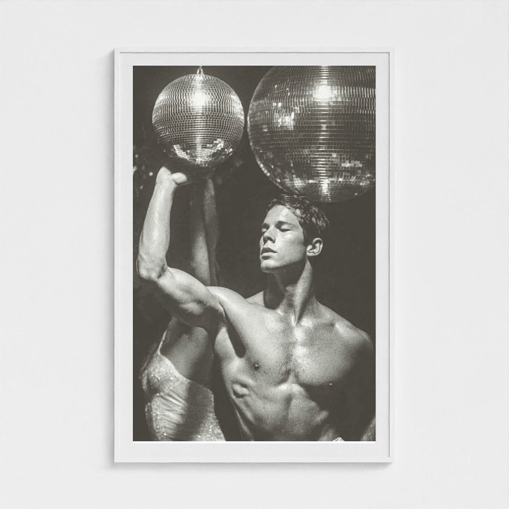 Male Disco Portrait in Dramatic Monochrome Light