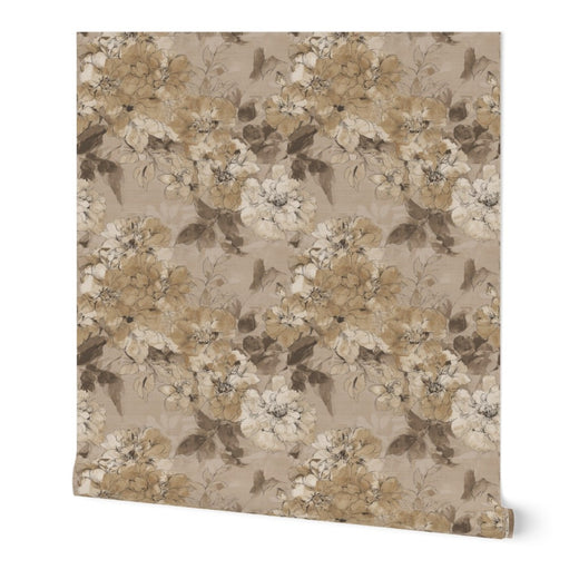Watercolor Flora - Taupe — 01 Hero Roll