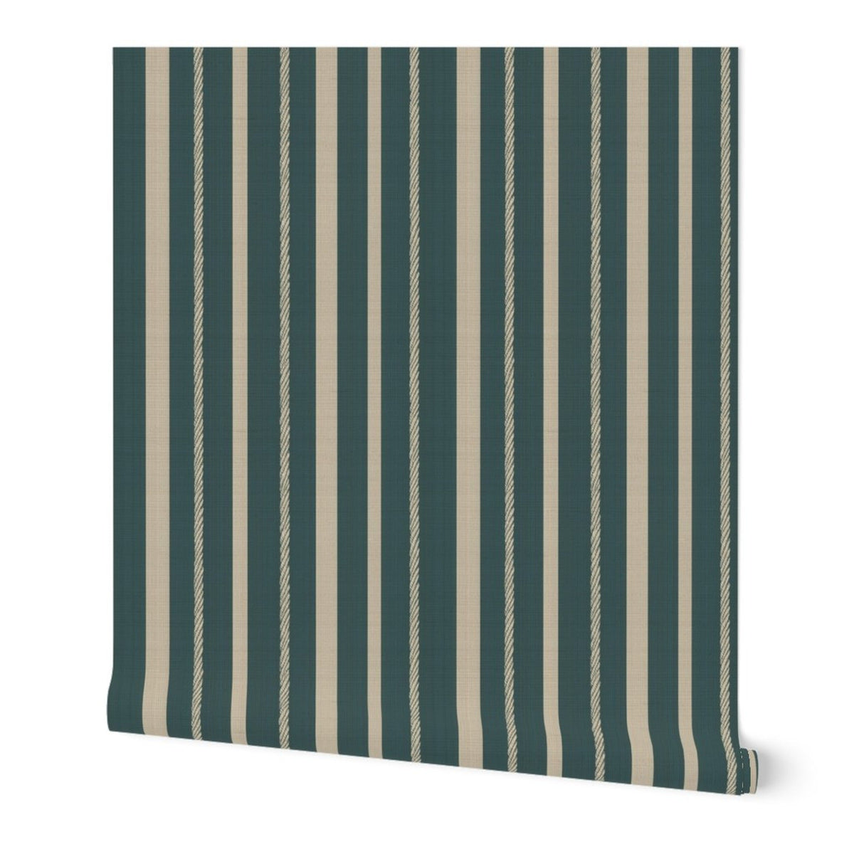 Product shot of Nautical Stripes Teal Wallpaper | Provenance & Patina