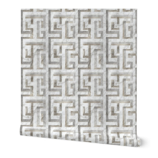 Greek Key - Carrara Beige — 01 Hero Roll
