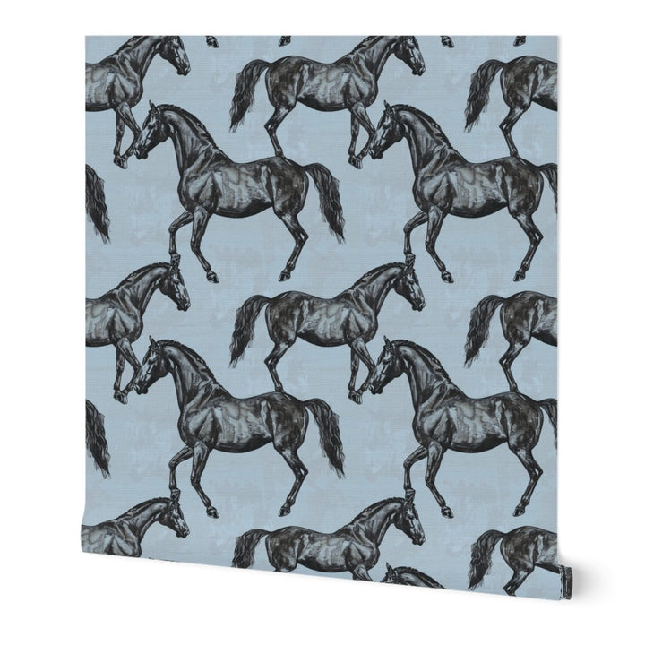 Horse Profiles Blue Ground — Hero Roll