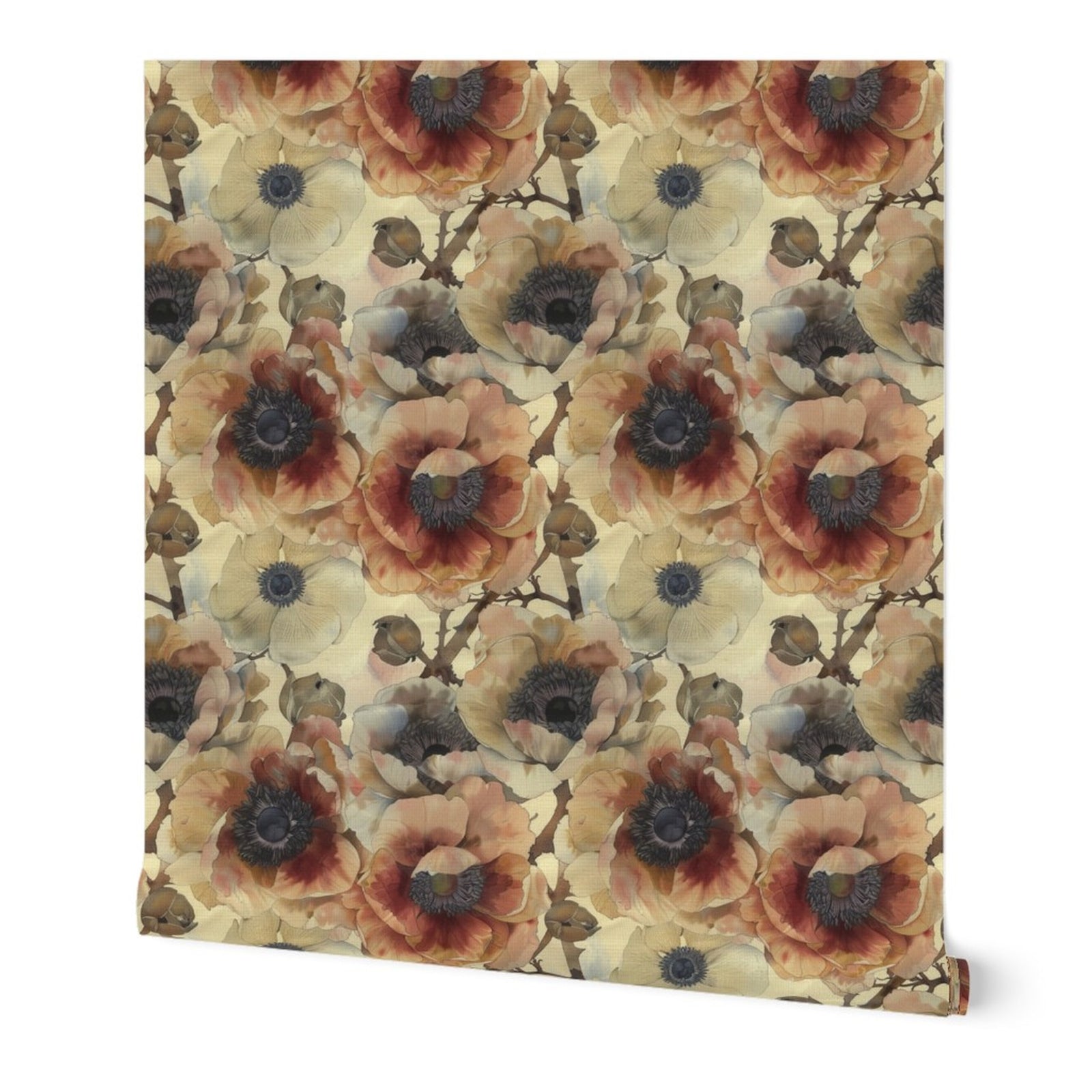 Sunset Poppy Anemones - Sandstone — 01 Hero Roll