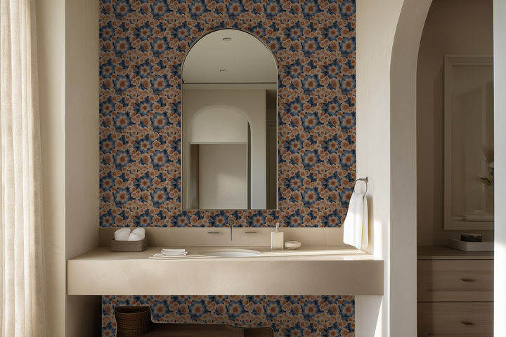 Bloom and Umber Wallpaper – Sandstone – Bathroom 1