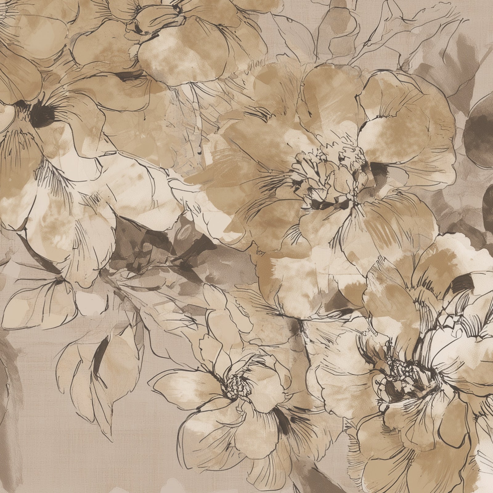 Watercolor Flora - Taupe — 07 Detail Macro