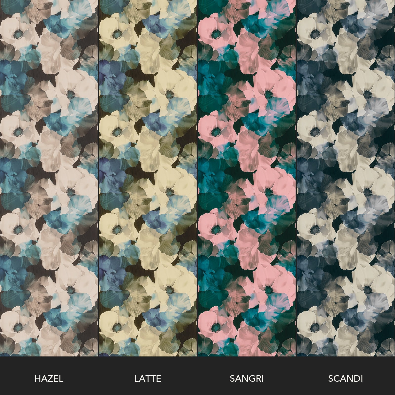 Sheer Peonies - Latte — 09 Colorway Strips