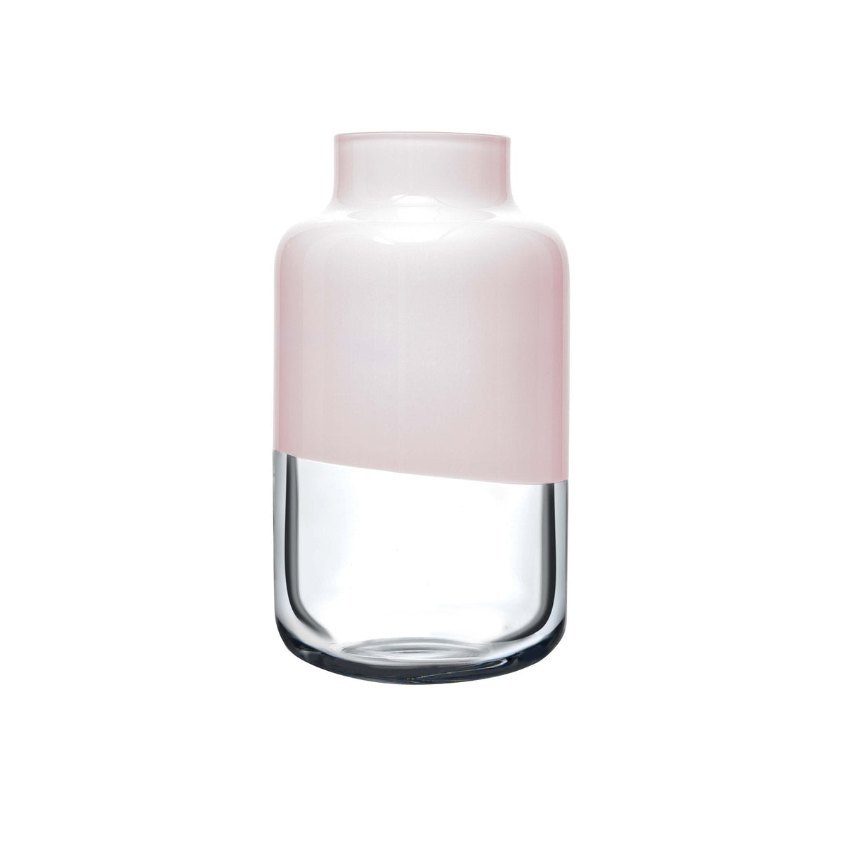 The NUDE Glass Magnolia Vase in medium, showing the delicate translucent opal pink finish.
