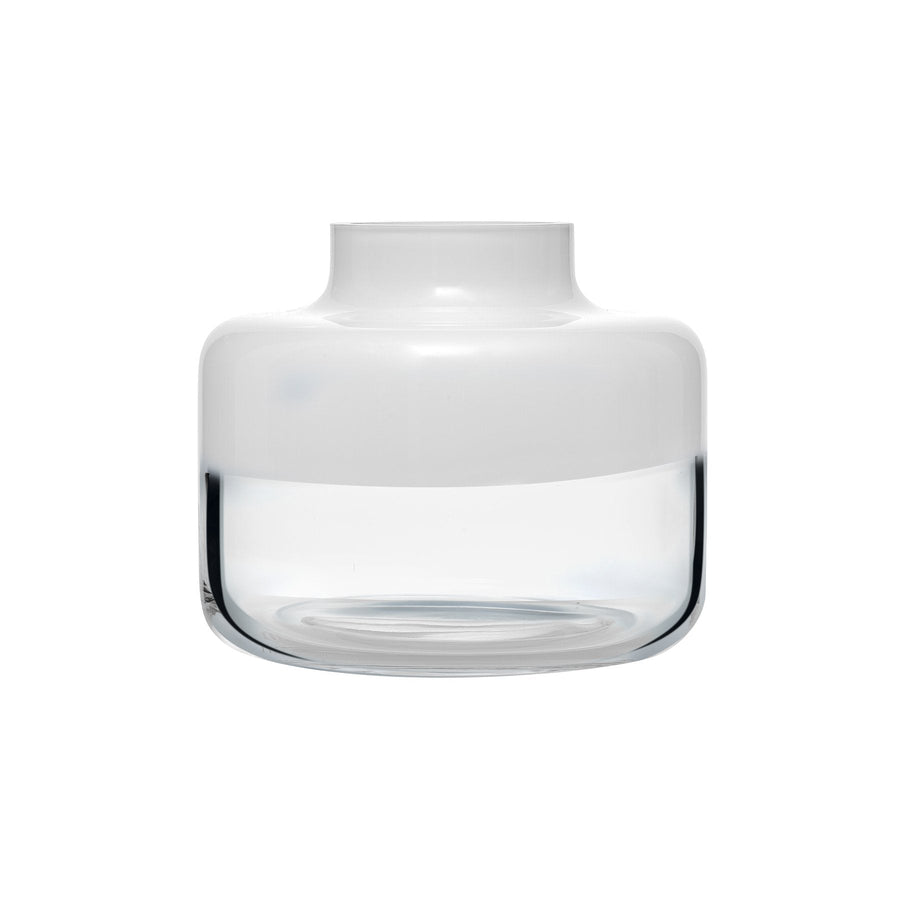 NUDE Glass Magnolia Large Crystal Vase in opal white, showcasing its elegant flared rim.