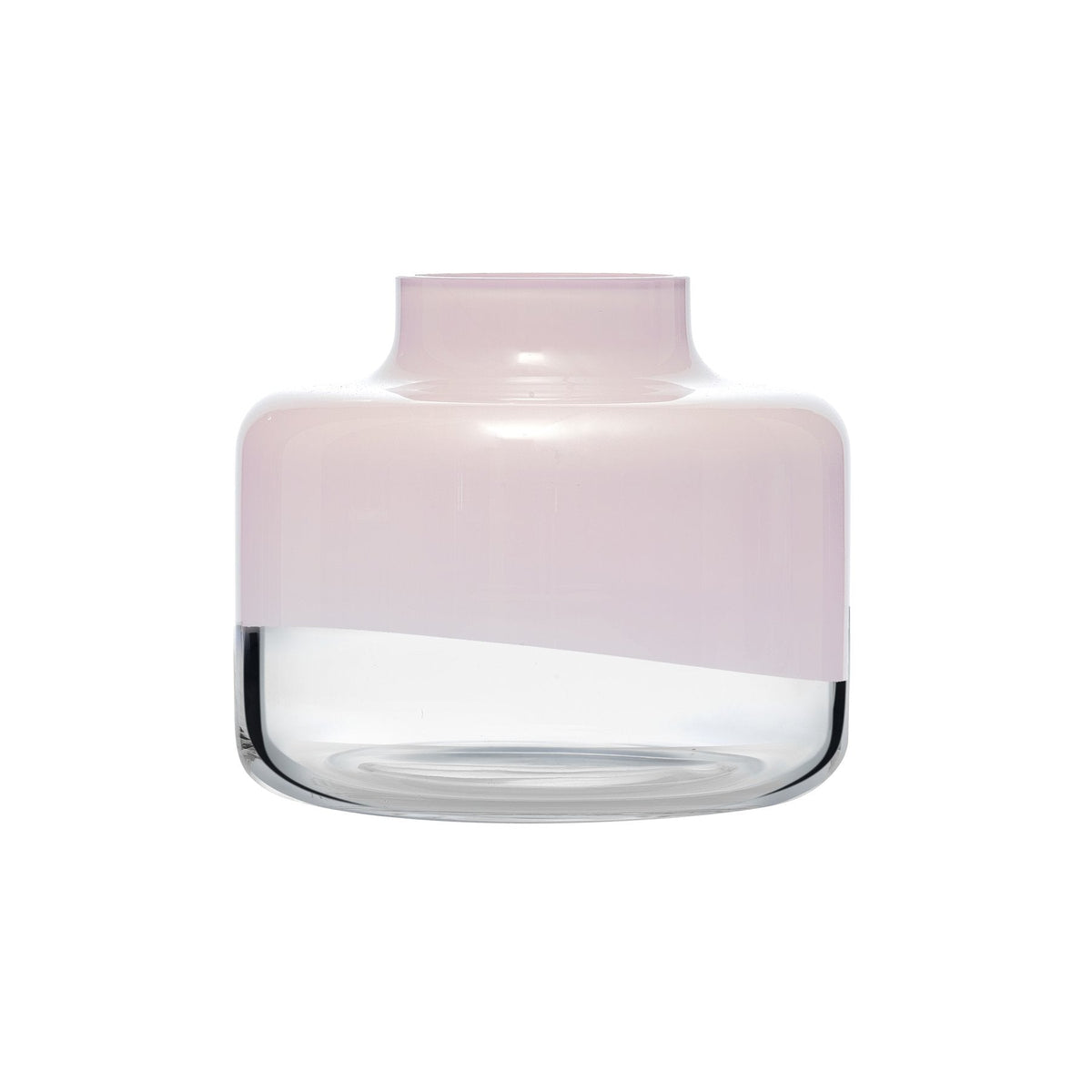 NUDE Glass Magnolia Large Crystal Vase in a subtle pink hue.
