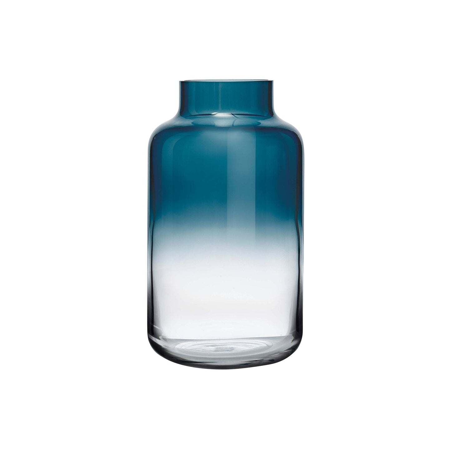 The NUDE Glass Magnolia Vase in medium, showcasing the elegant steel blue tone.