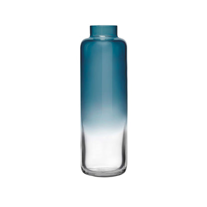 Modern NUDE Glass Magnolia small crystalline vase in subtle steel blue.