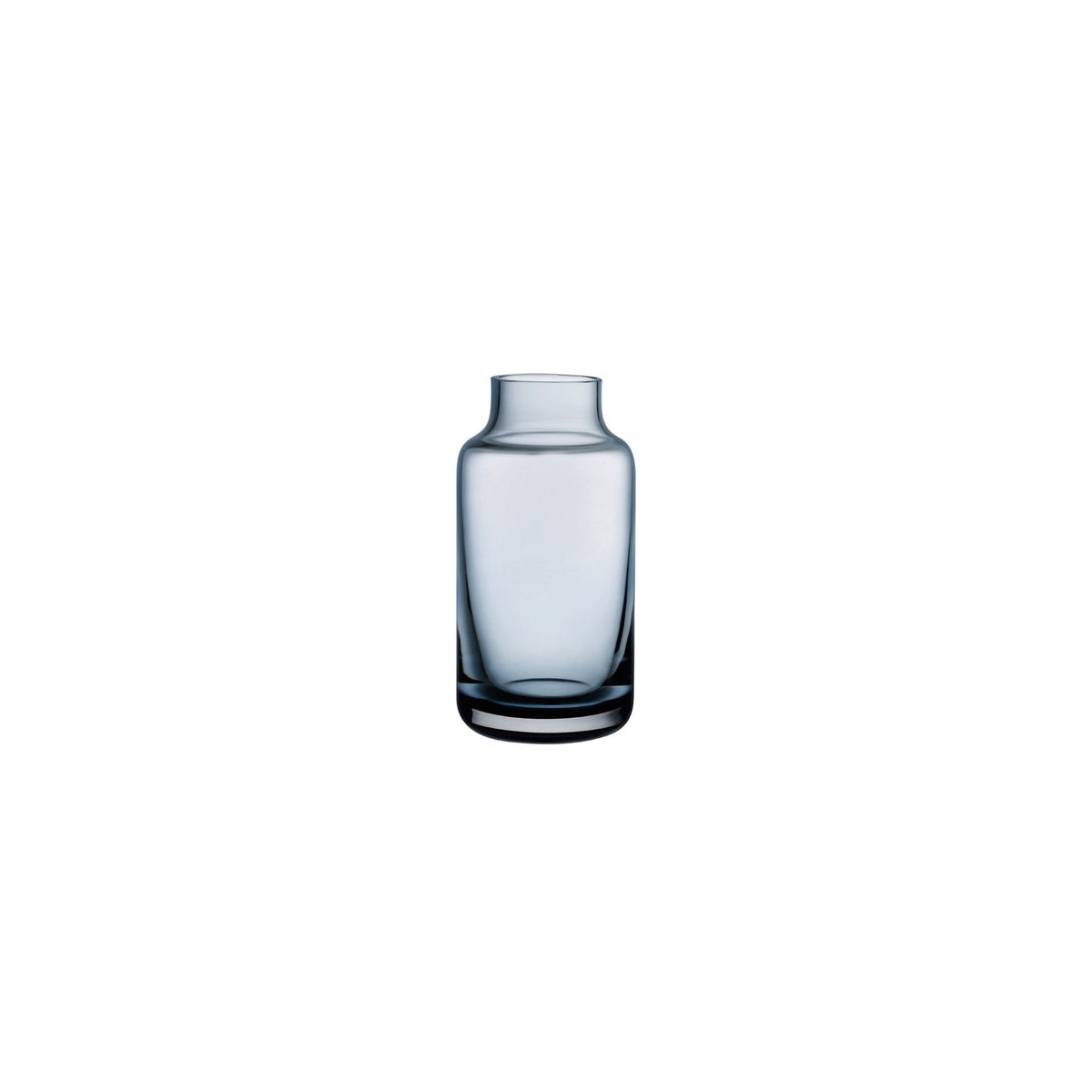 NUDE Glass Mini Magnolia Bud Vase in a modern steel blue finish.