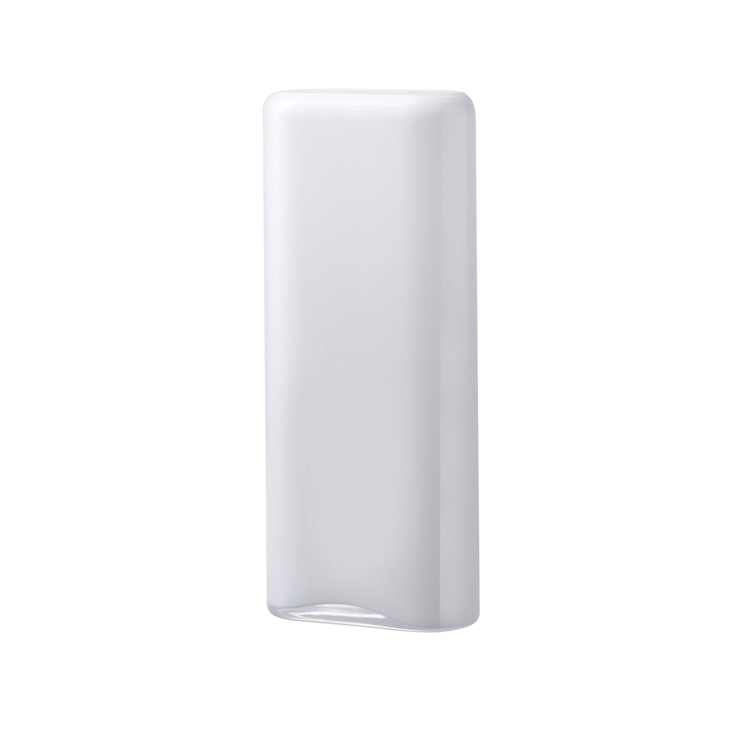 NUDE Glass Layers Tall Crystal Vase in translucent opal white.