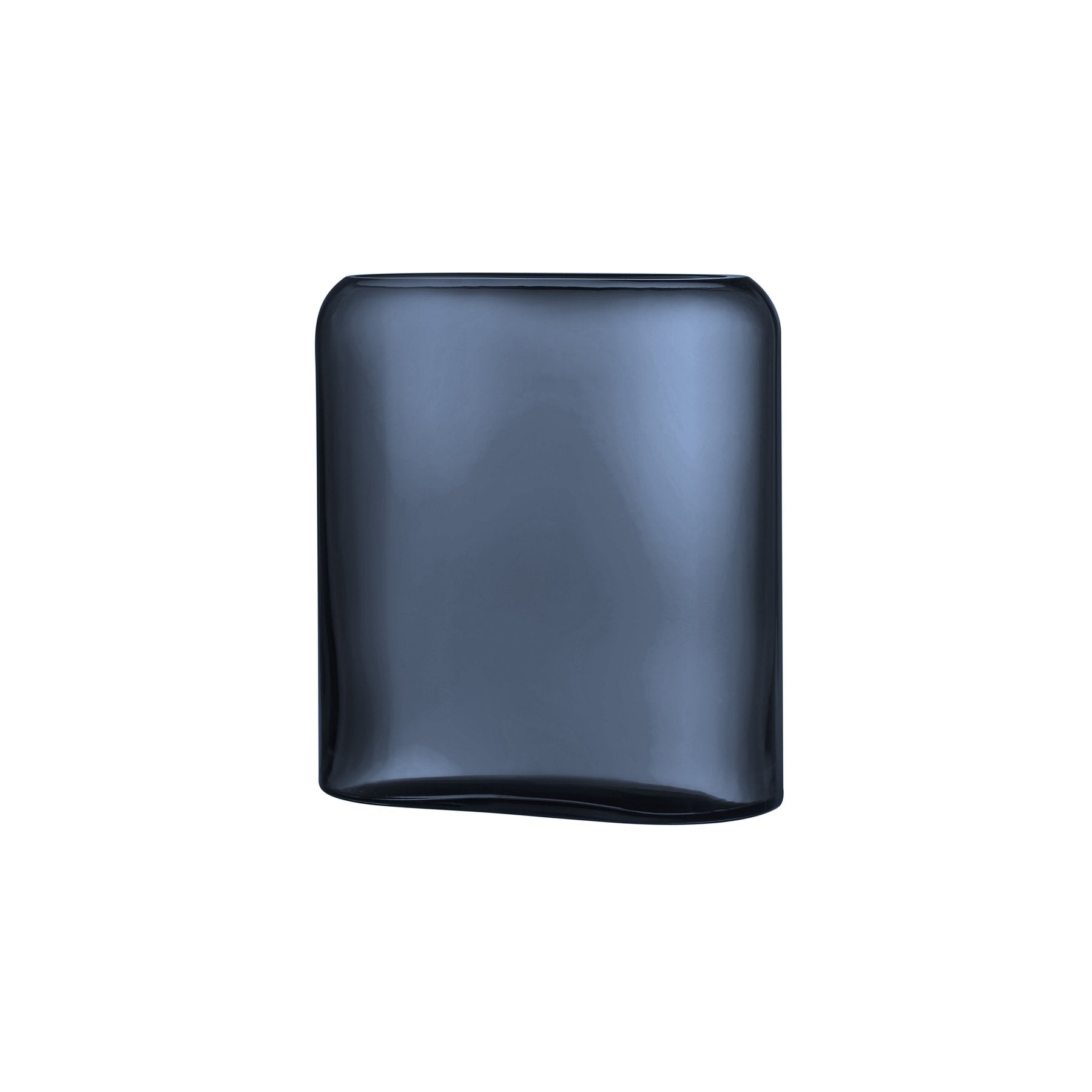 NUDE Glass Layers medium vase in steel blue translucent glass