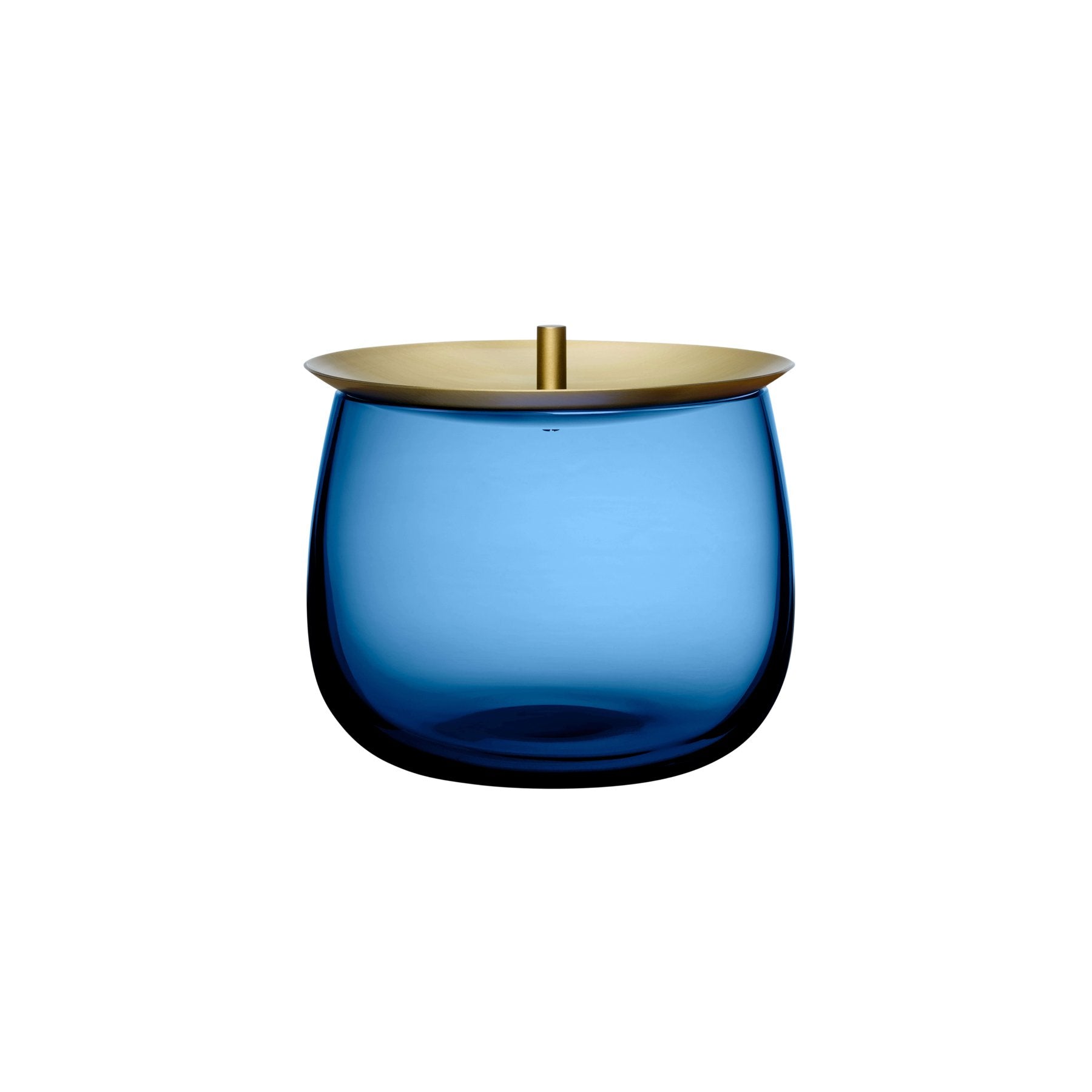 Product shot of Beret Storage Box Small with Brass Lid Cobalt | Provenance & Patina