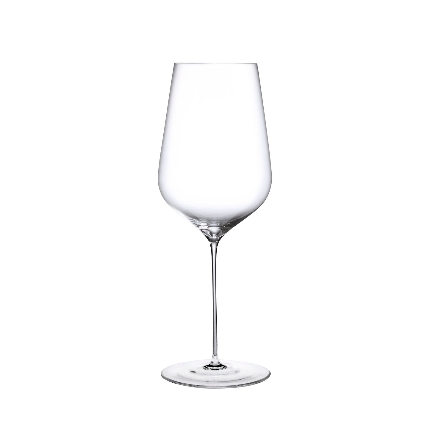 Studio view of the delicate Stem Zero Trio red wine glass showcasing its slim profile.