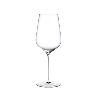 Studio view of the delicate Stem Zero Trio red wine glass showcasing its slim profile.