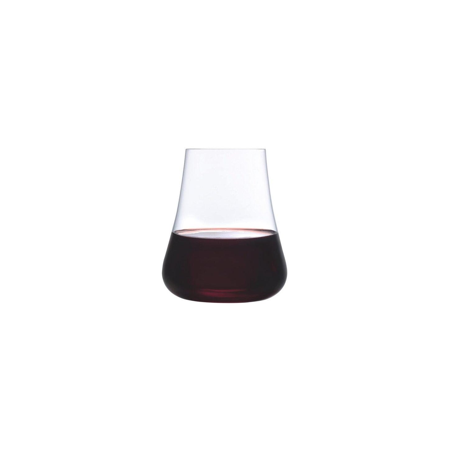 A close-up of the delicate rim and exquisite craftsmanship of the Stem Zero Volcano crystal glass.