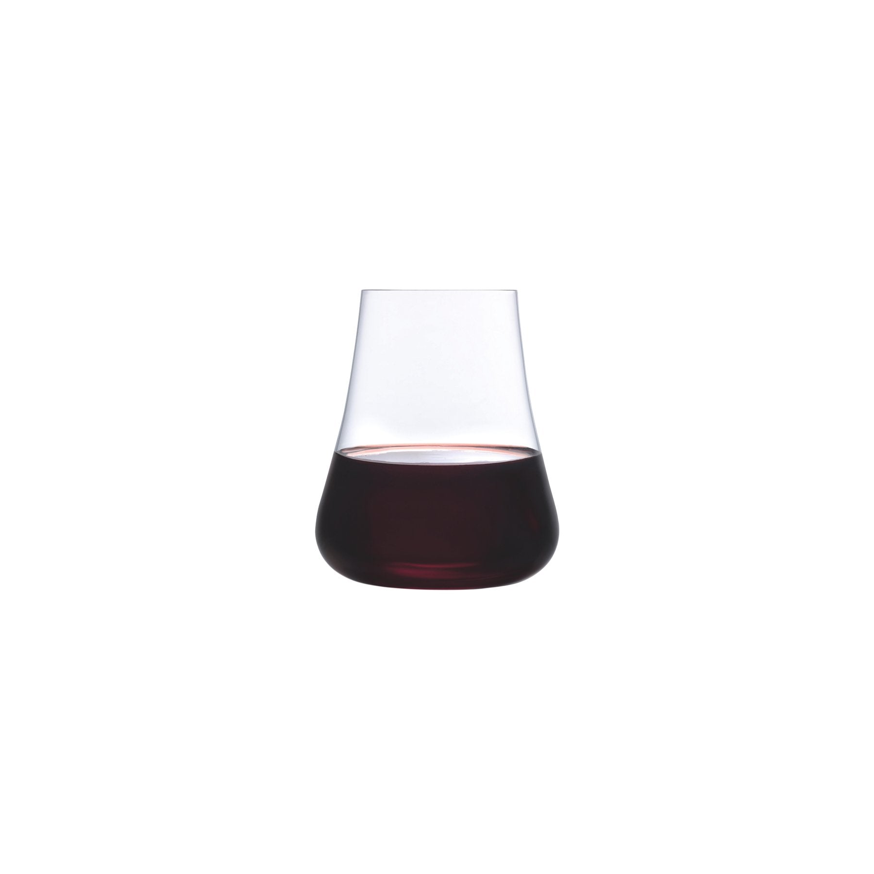 A close-up of the delicate rim and exquisite craftsmanship of the Stem Zero Volcano crystal glass.