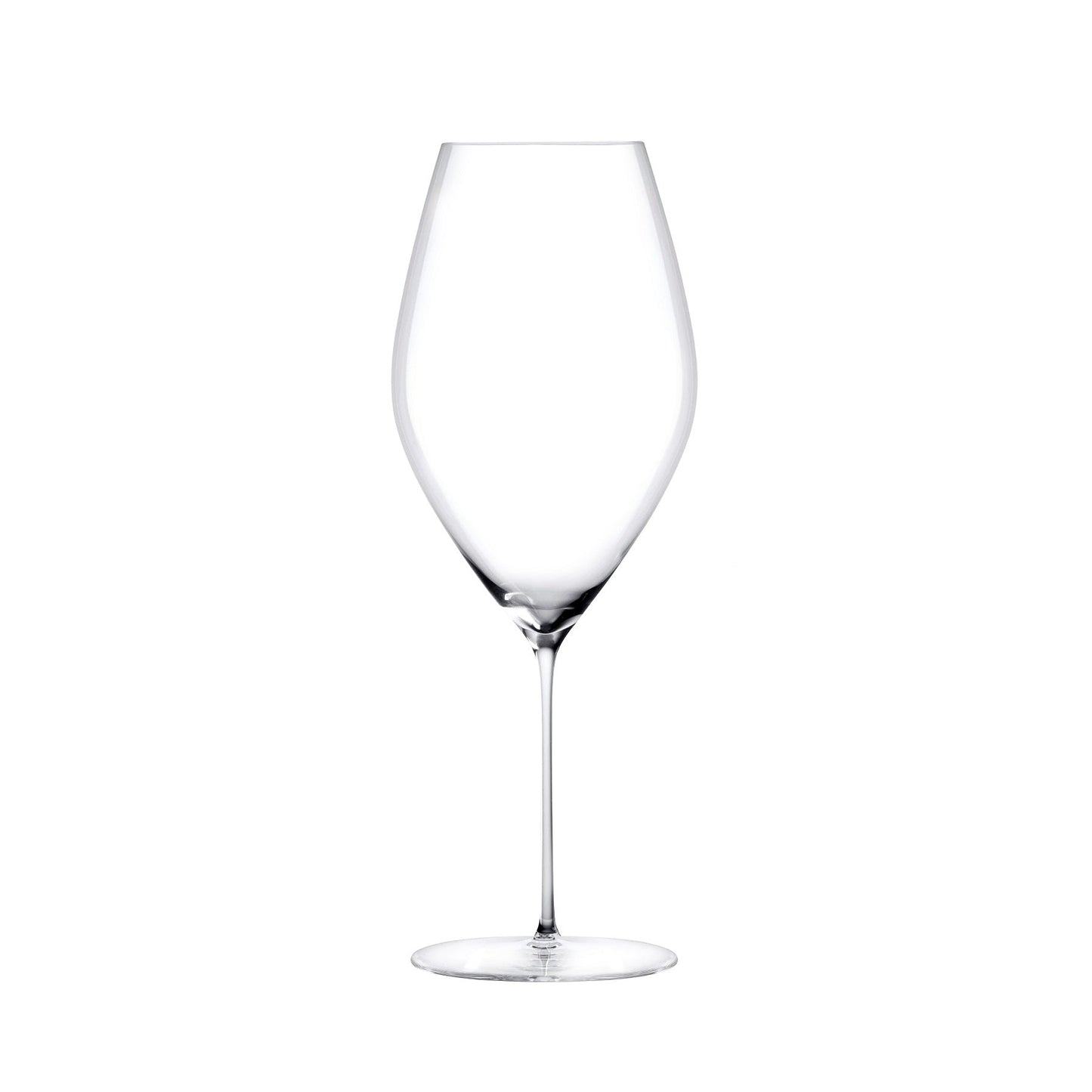 Profile view of the lightweight Stem Zero Grace Red Wine Glass highlighting its elegant, modern design.