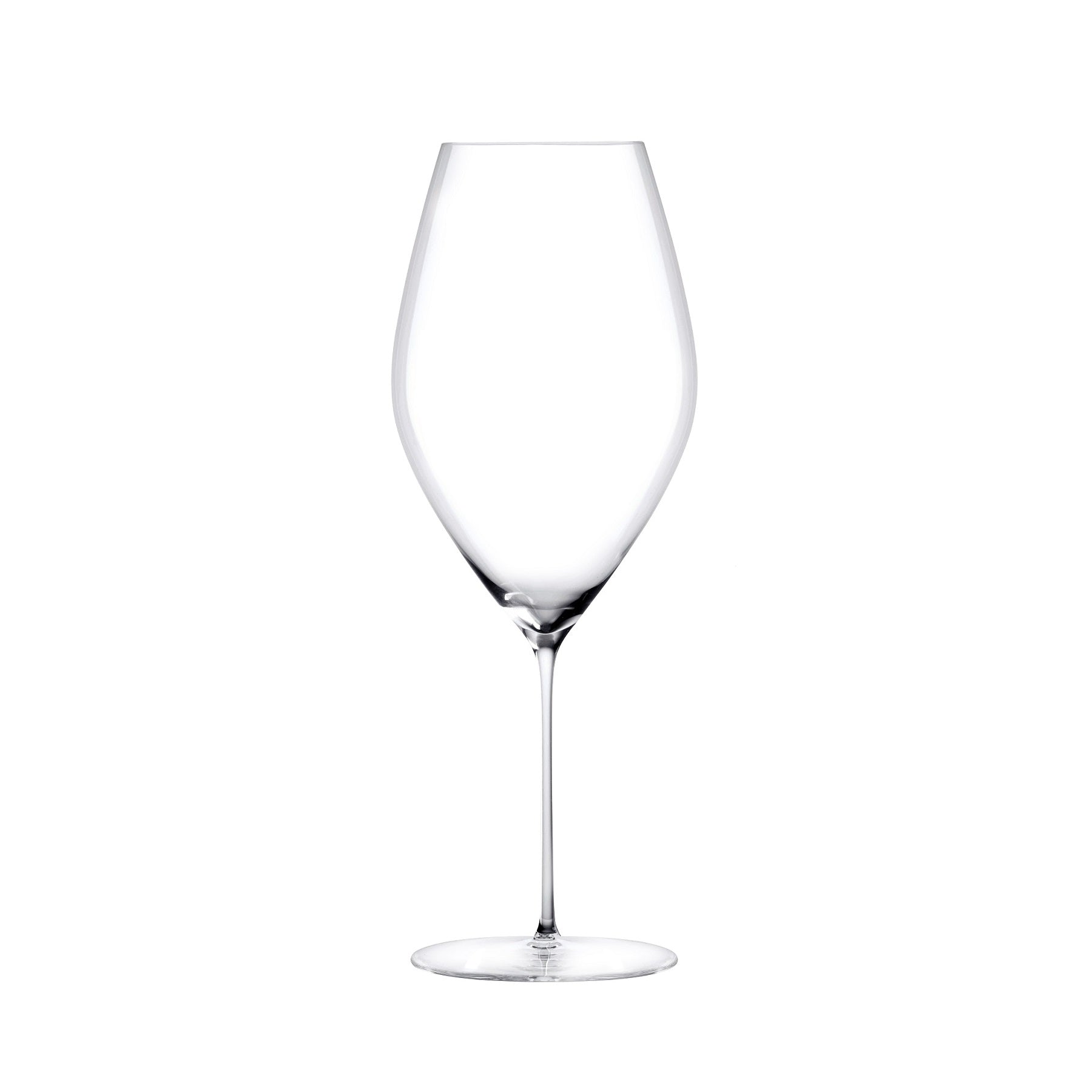 Profile view of the lightweight Stem Zero Grace Red Wine Glass highlighting its elegant, modern design.