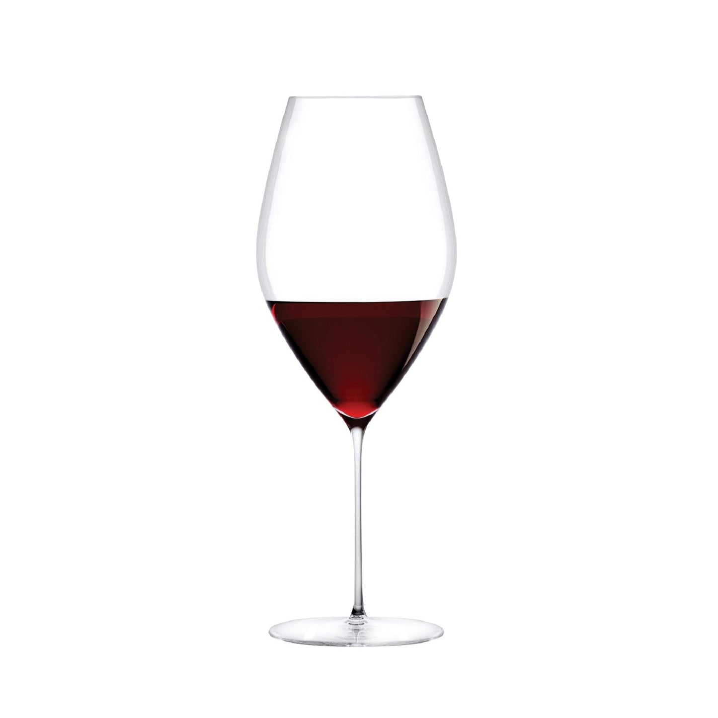 A single NUDE Glass Stem Zero Grace Red Wine Glass showcasing its ultra-thin stem and curved lead-free crystal bowl.
