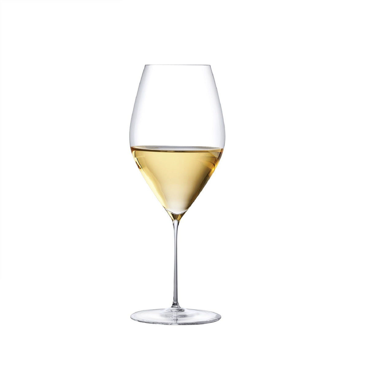 NUDE Stem Zero Grace lead-free crystal white wine glass with a slender stem and elegant bowl.