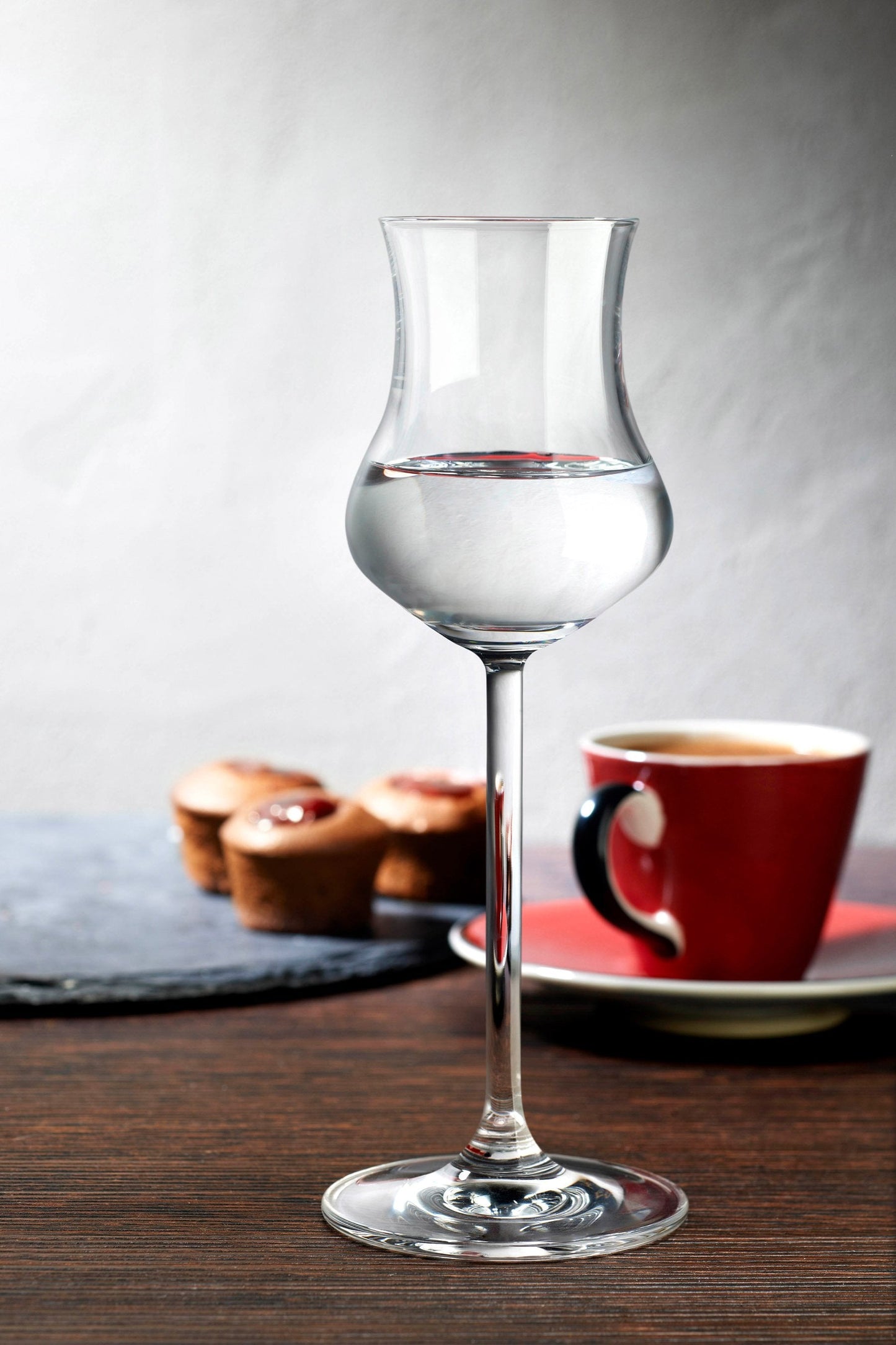 Lifestyle view of Vintage Set of 2 Grappa Glasses 3 oz | Provenance & Patina