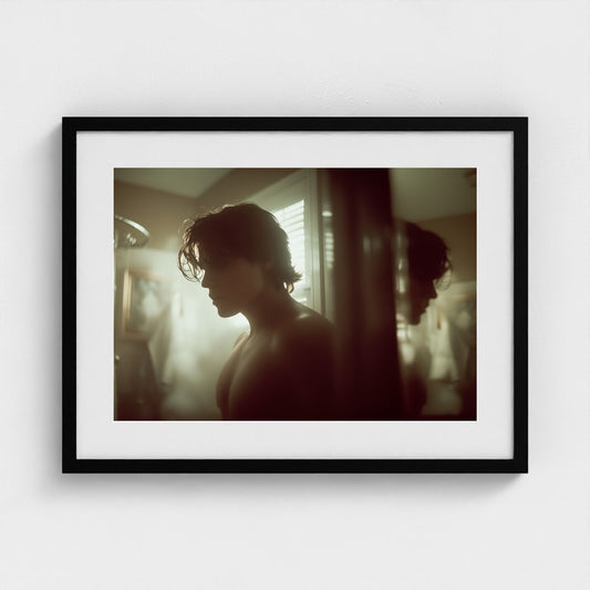 Intimate Male Portrait in Atmospheric Mirror Light