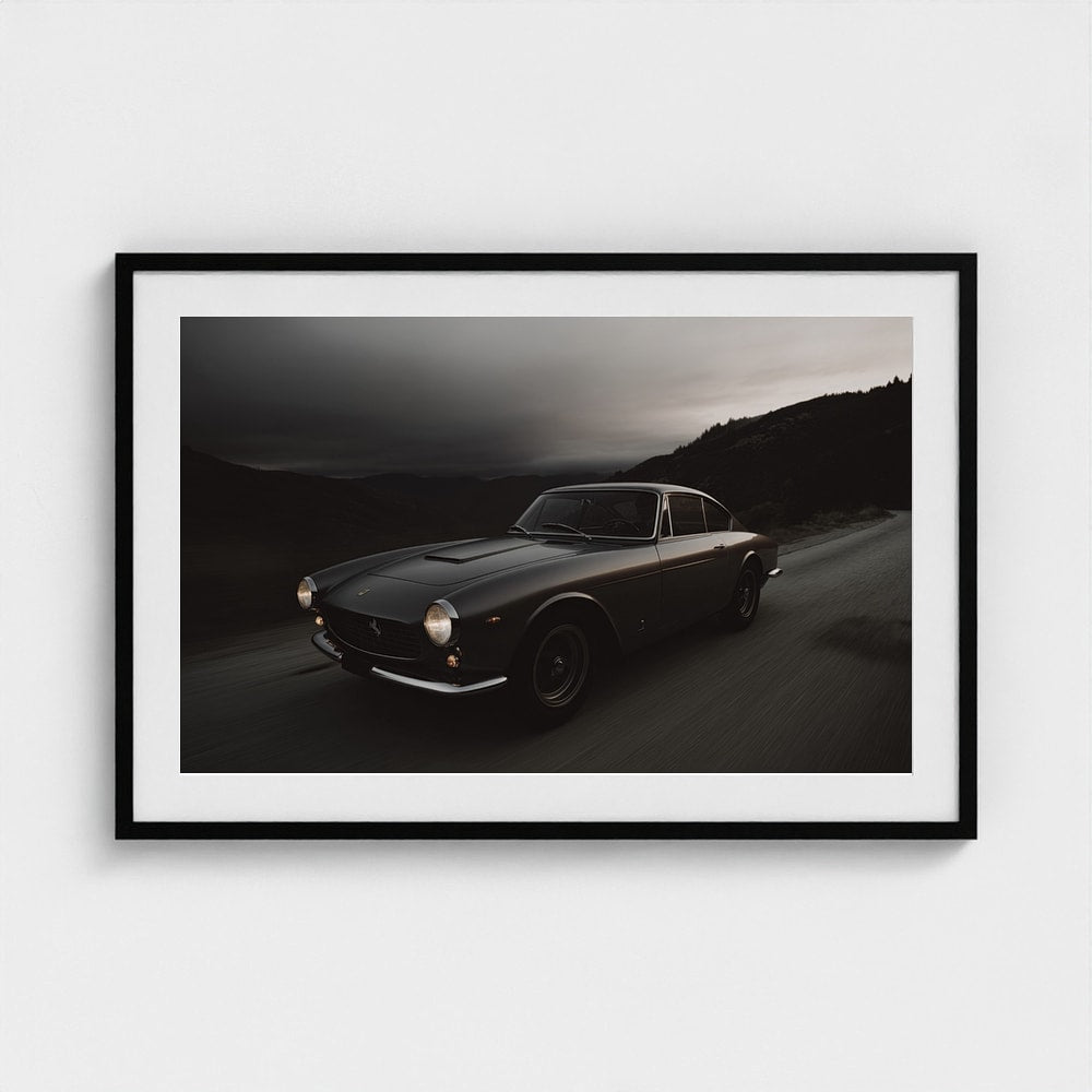 Vintage Ferrari Night Drive in Charcoal Mountain Light