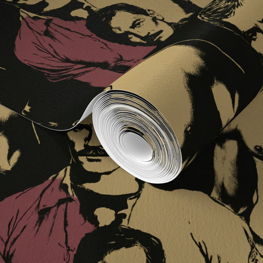 Close-up of organic texture on grasscloth portrait wallpaper