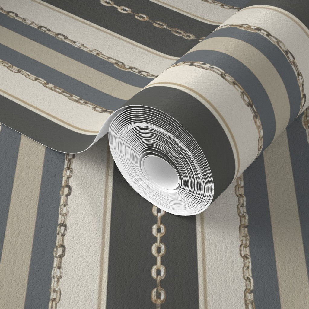 Textured print detail of the artisan rope and chain pattern on premium non-pasted substrate